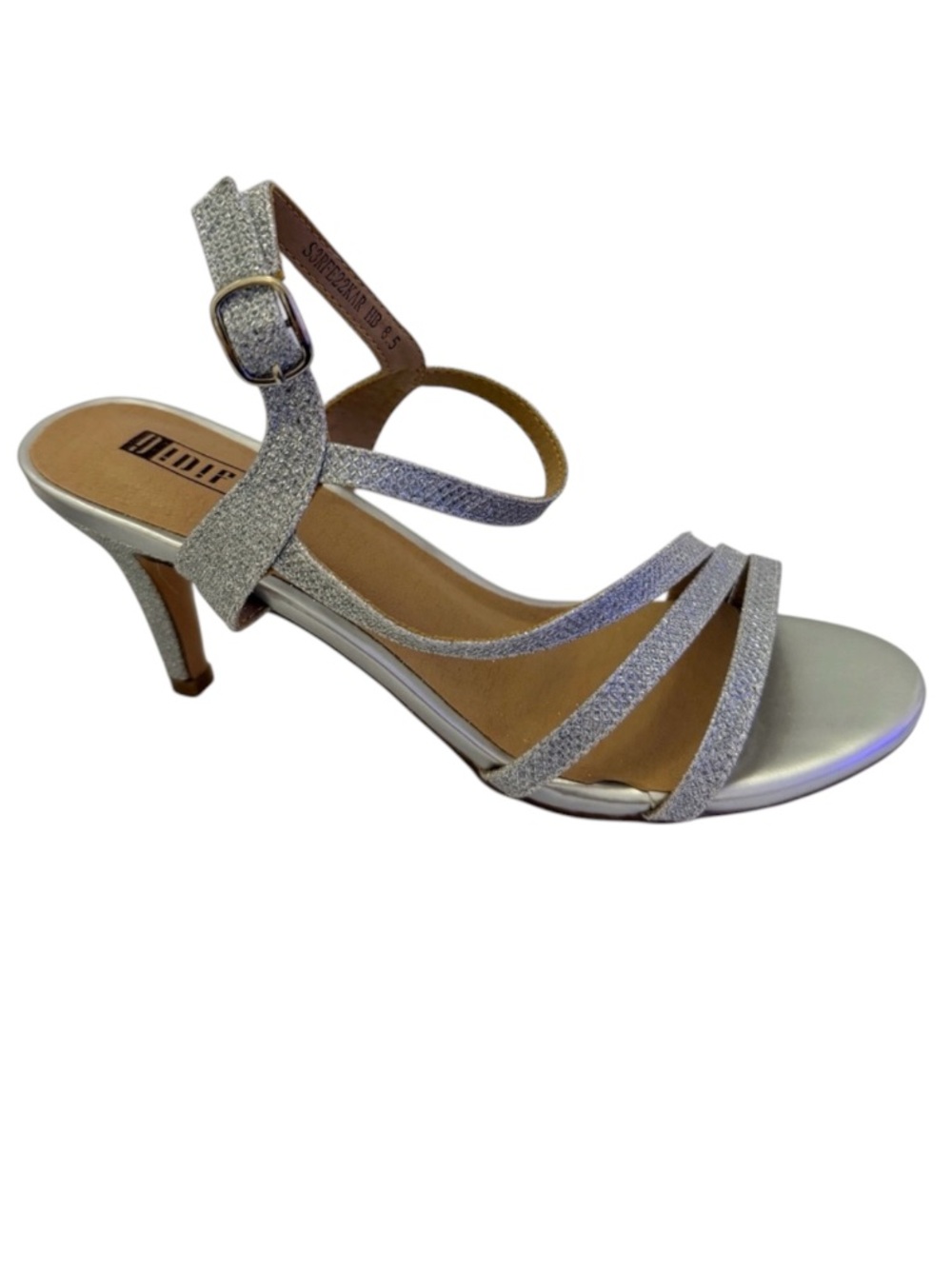 IDIFU Stylish Silver Shimmer Strappy Sandals Size 8 1/2